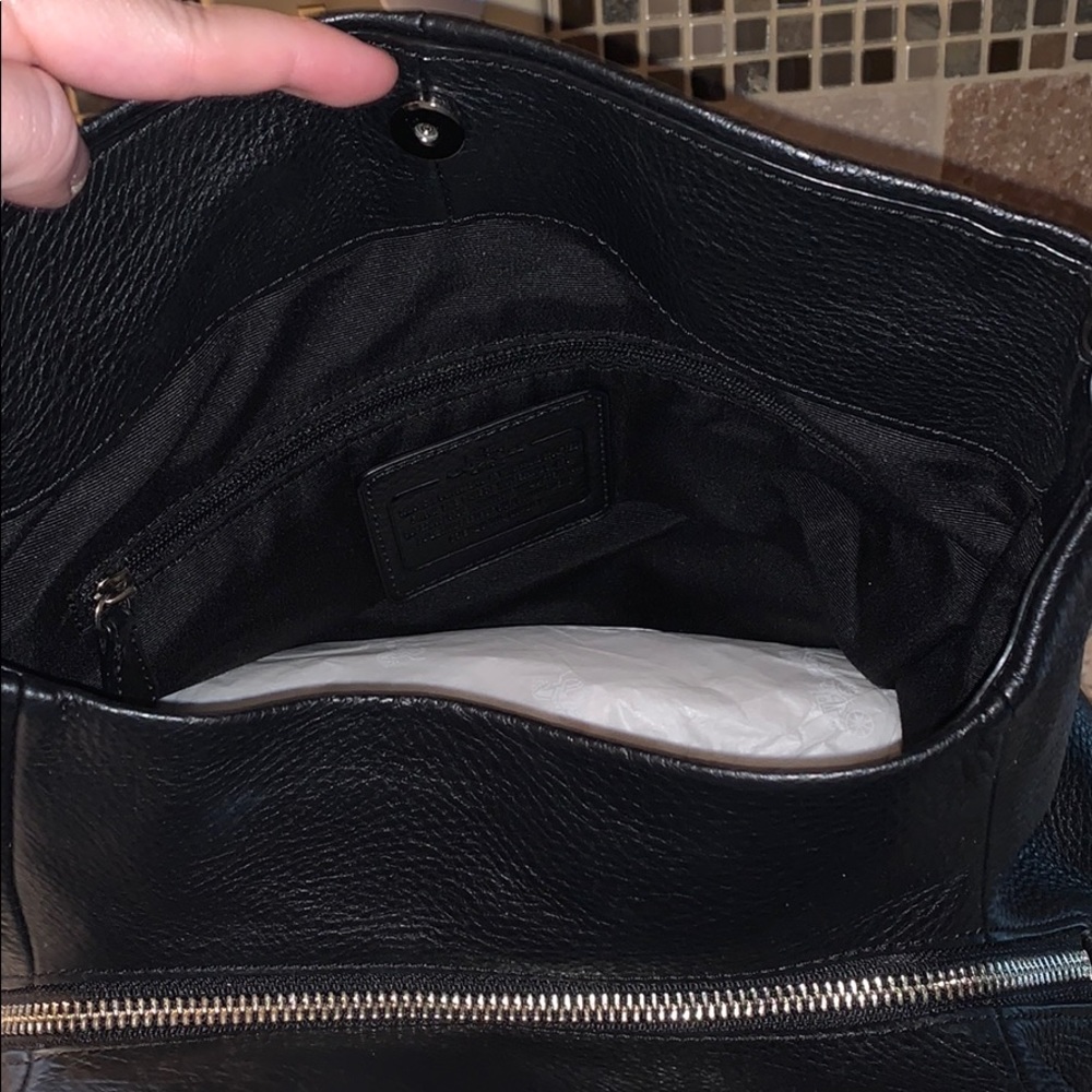 SOLD!Coach Black pebble leather with Silver Hardware - Picture 3 of 9